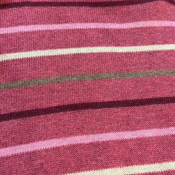 SONOMA V NECK STRIPED KNIT SWEATER MAUVE PINK MULTI SIZE XL - Picture 7 of 13